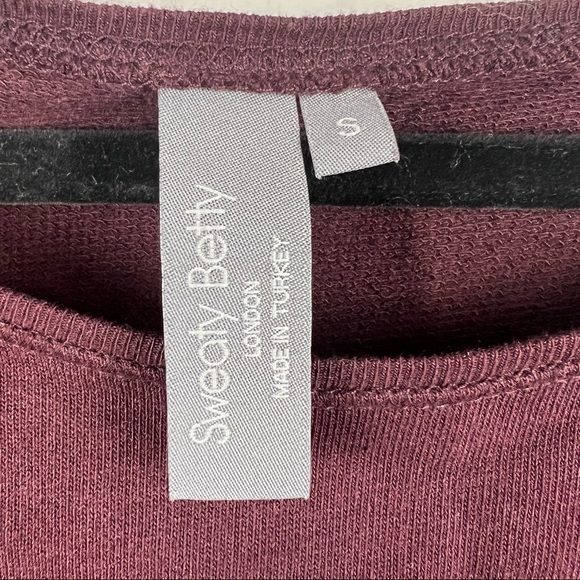 SWEATY BETTY Simhansana Sweatshirt in Black Cherry, Cotton Blend, Size Small - Picture 5 of 10